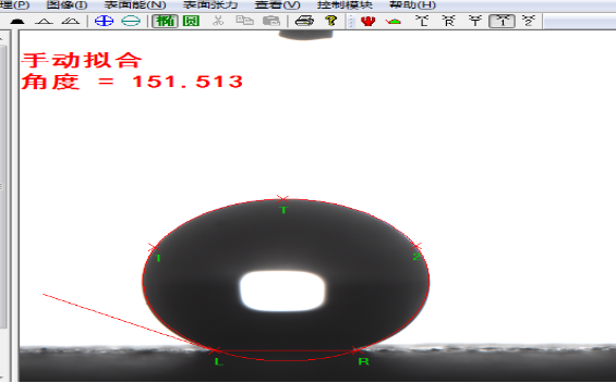 超疏水接触角软件拟合图片