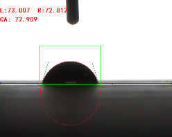 金属陶瓷膜接触角测量实图