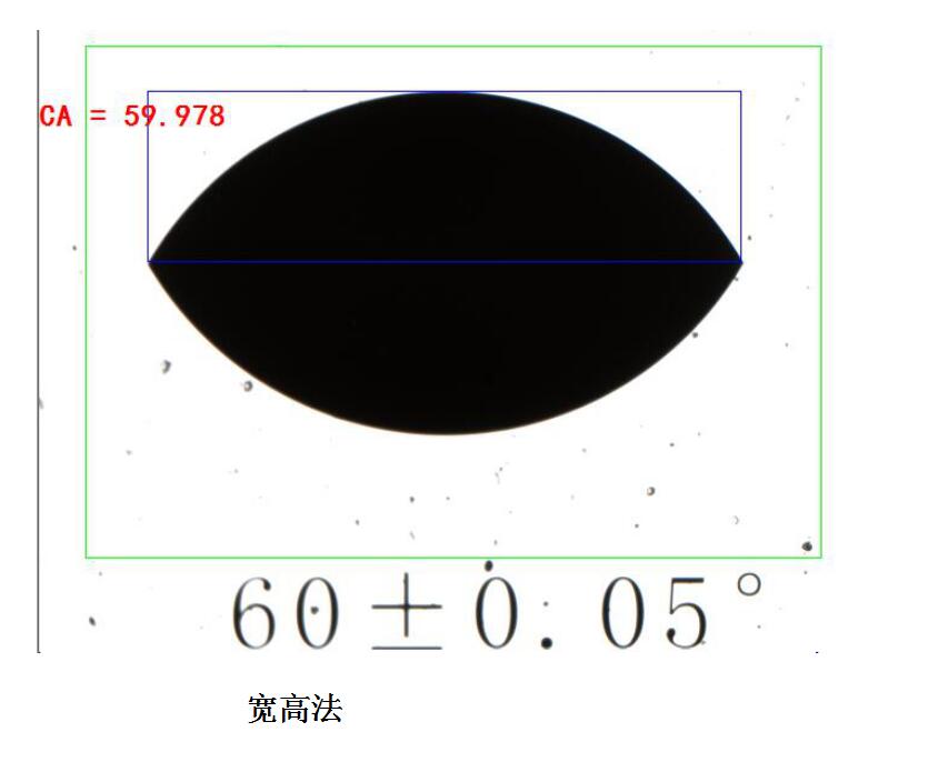 接触角测量方法之宽高法60度